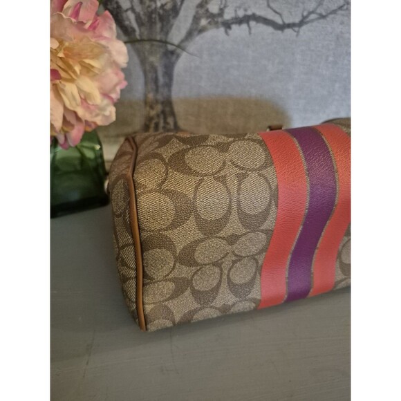 COACH F38312 VARISTY STRIPE MINI BENNETT SATCHEL X-BODY Purse Bag - Picture 5 of 16